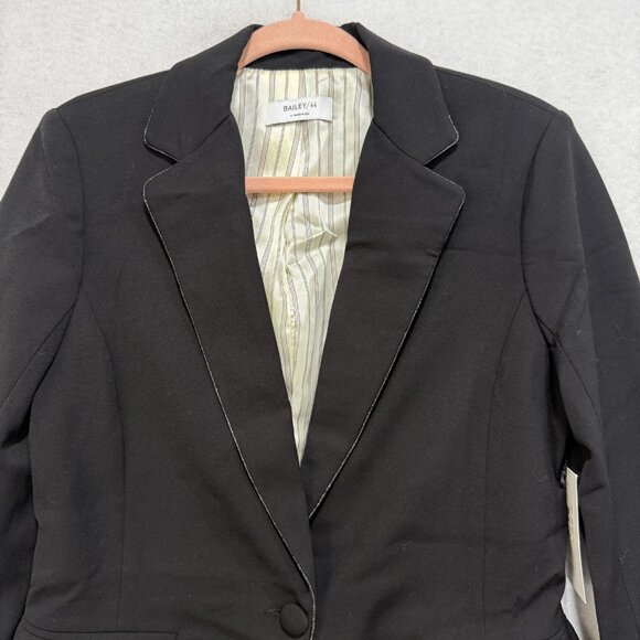 Bailey 44 Blazer Womens 4 Black Single Button Lined Career Stretch Jacket USA - Picture 10 of 11